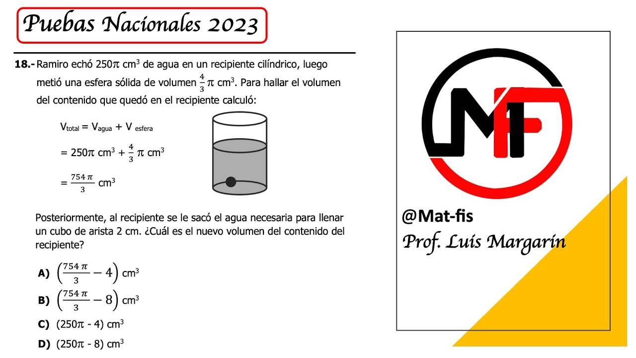 Pruebas Nacionales 2023 ejercicio 18