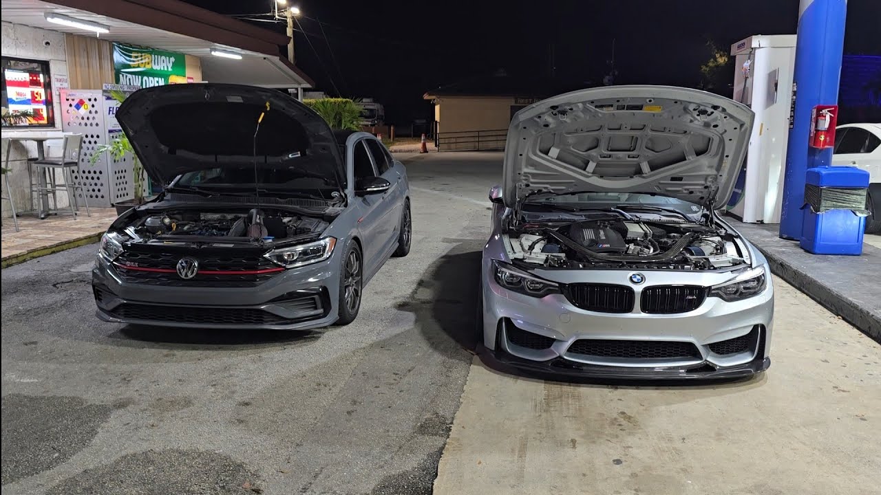 Volkswagen Jetta GLI Hybrid Turbo E85 2019 года против BMW M4 Bolt Ons E50 2015 года