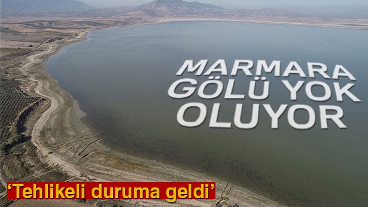 Su Seviyesi Yüzde 10'a Düşen Marmara Gölü Havadan Görüntülendi