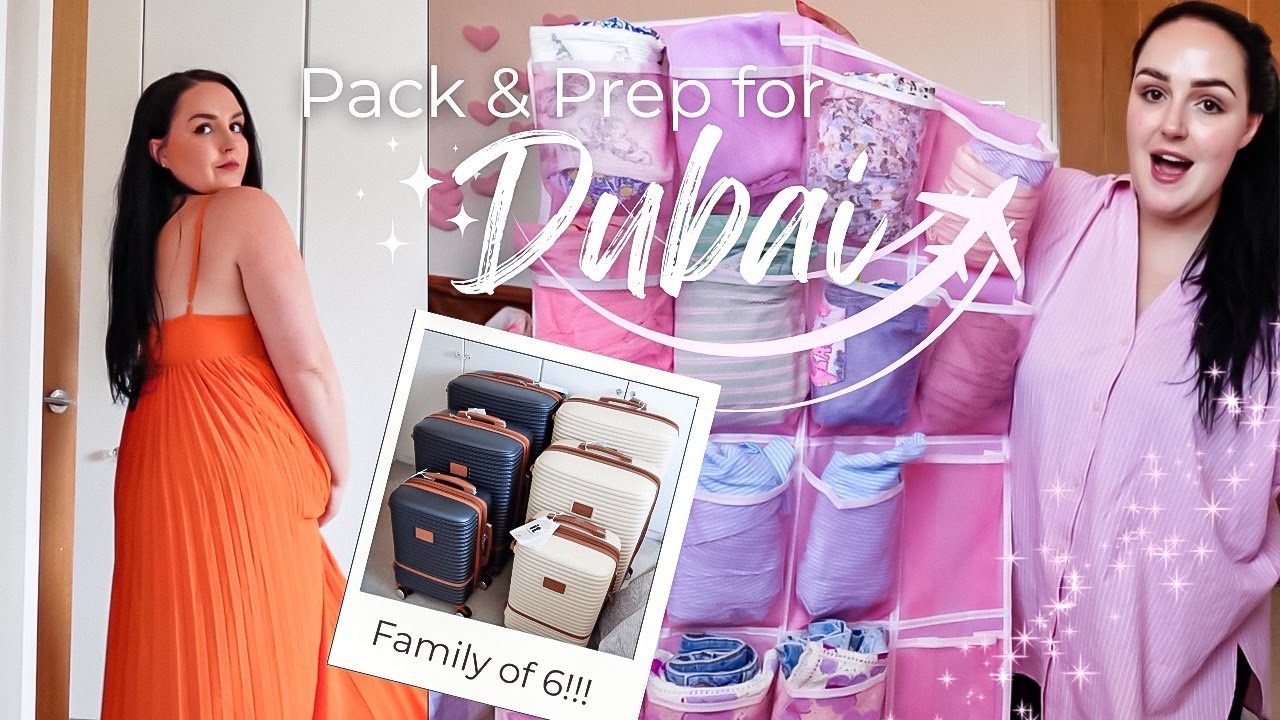 PACKING FOR DUBAI WITH 4 KIDS! Family of 6 Holiday Prep, Hauls & Travel Tips | Mum Life Vlog