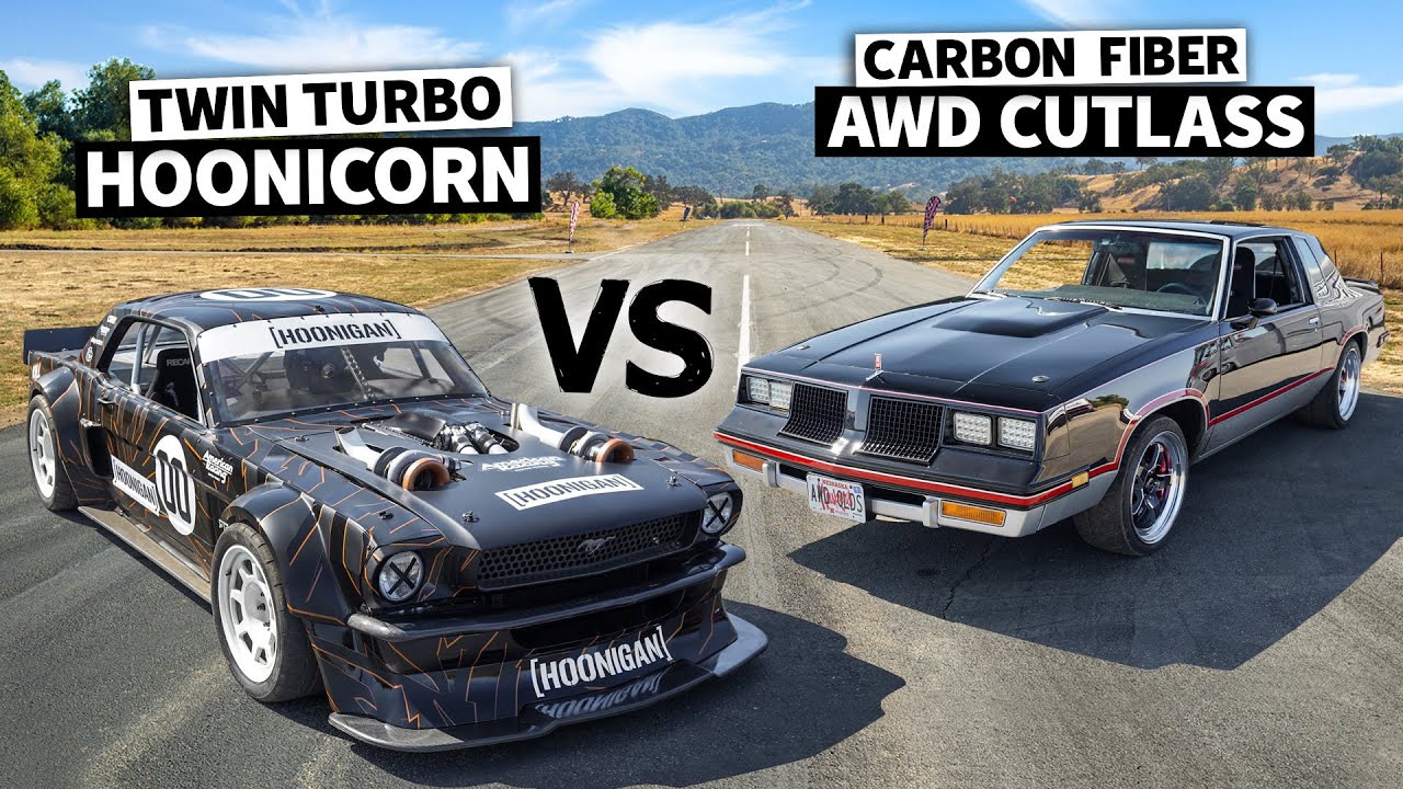 AWD Carbon Fiber CUTLASS vs Lia Block's 1400hp Mustang! No-prep airstrip Drag Race