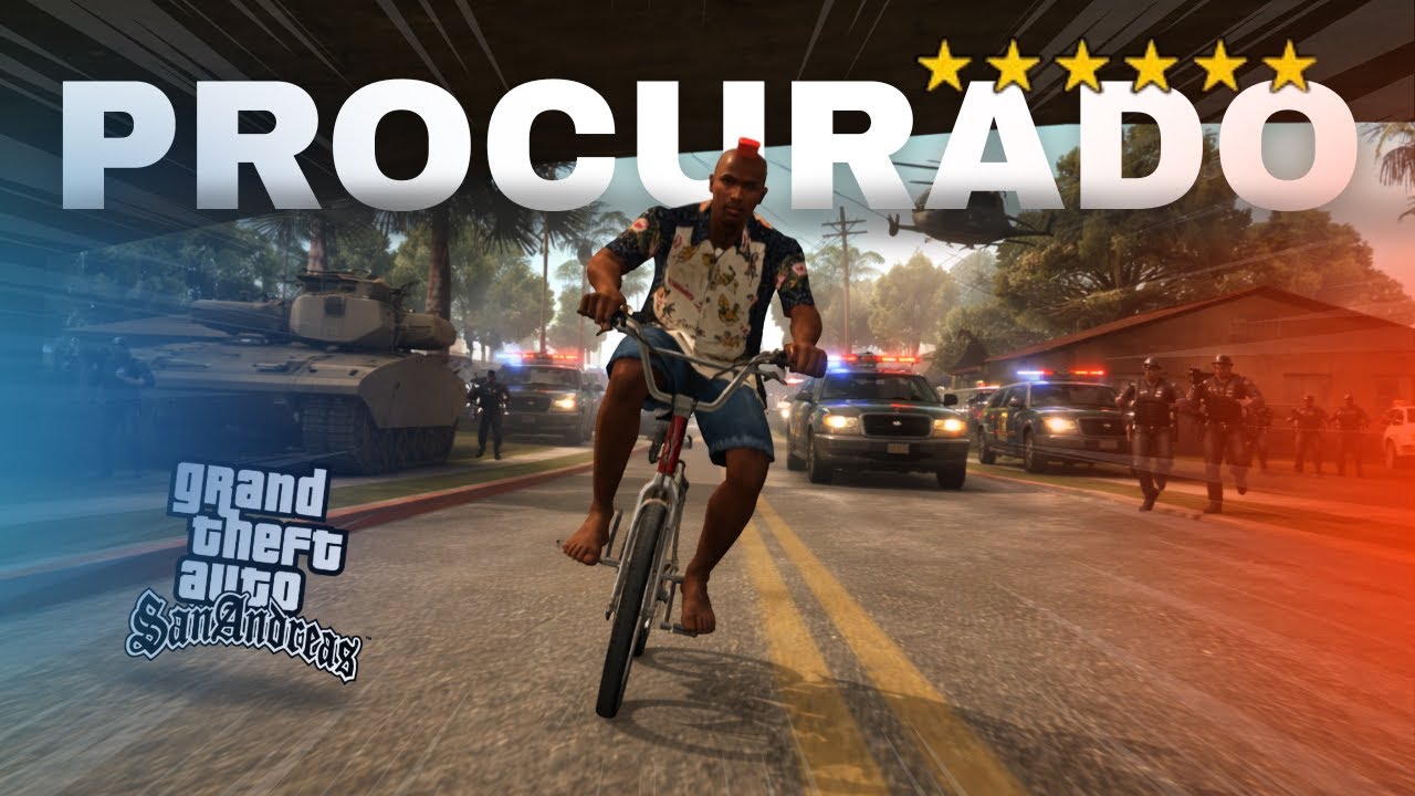 FAZENDO AS MISSÕES DO GTA SAN ANDREAS COM 6 ESTRELAS DE PROCURADO