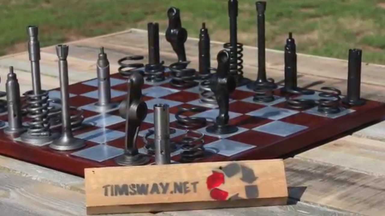 how to make chess pieces from aircraft engine parts
