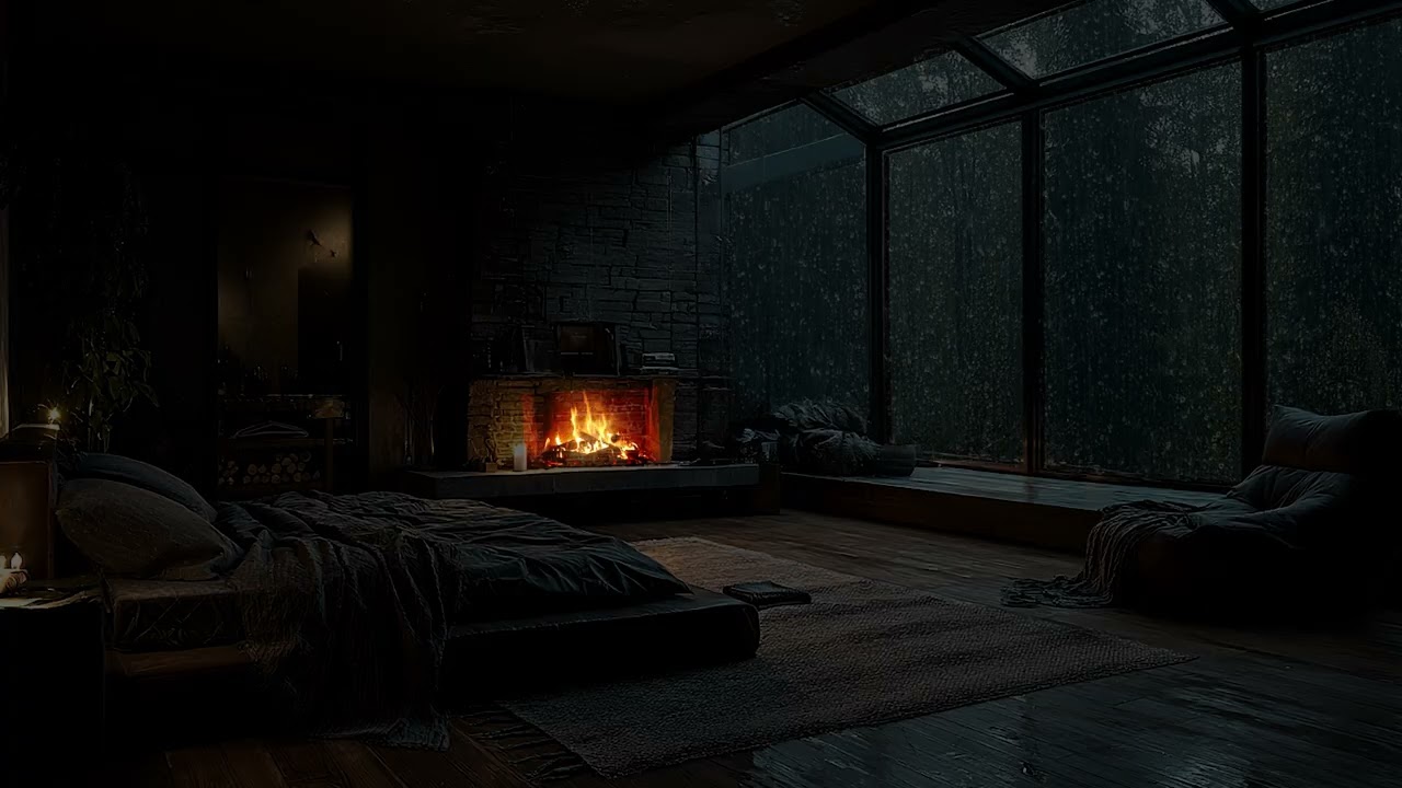Relaxing Rain Sounds on a Glass Window | Cozy Rainy Afternoon Nature Ambience for Study & Relax