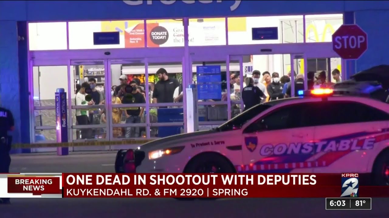 Suspect fatally shot after exchanging gunfire with deputies outside of Walmart in Spring, author...