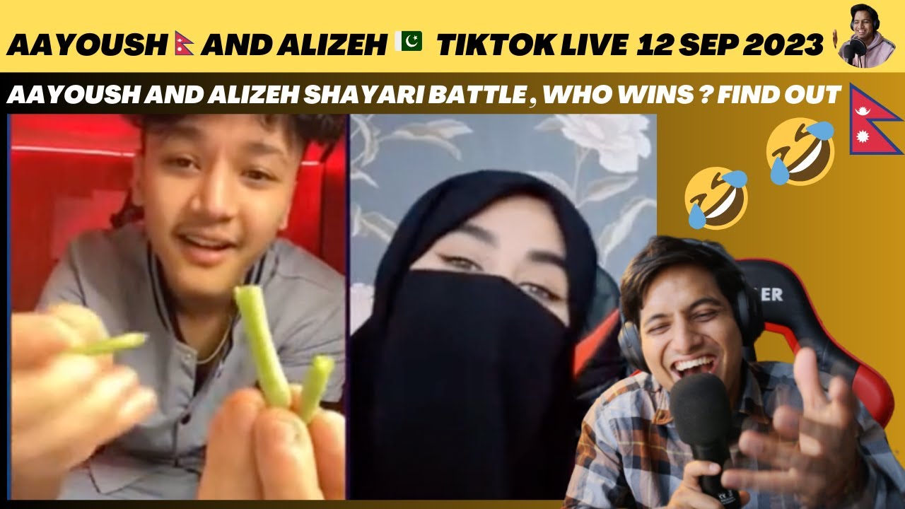 AAYOUSH AND ALIZEH 🥷 LIVE SHAYARI BATTLE ! 😍😄 COMPETITION | 🔴 LIVE 12 SEP | Reaction Video PART 2