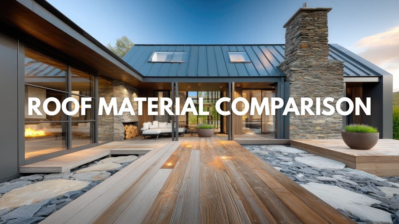 Elegant Modern Exterior Roof Material Comparison | Stone, Metal & Wood