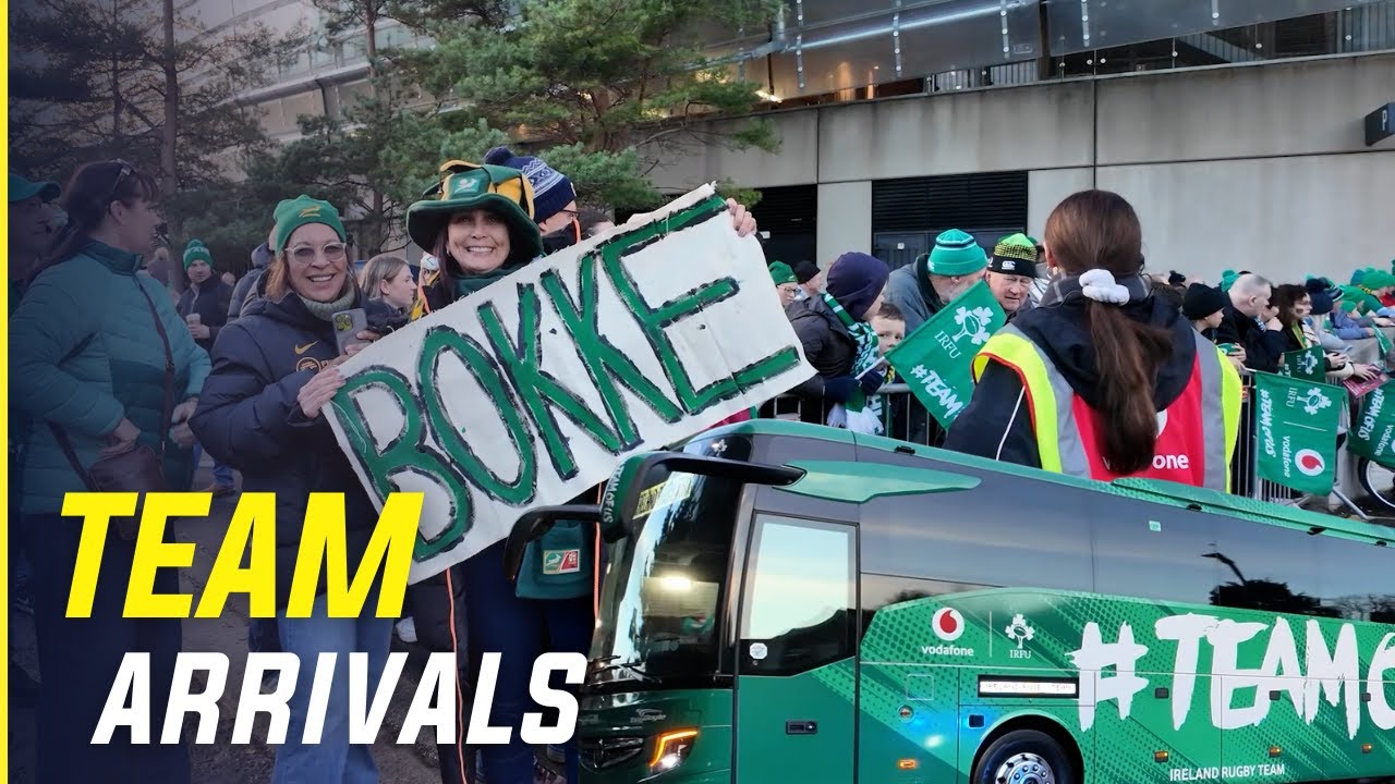 PRE-MATCH ATMOSPHERE and TEAM ARRIVAL ahead of Springboks vs Ireland
