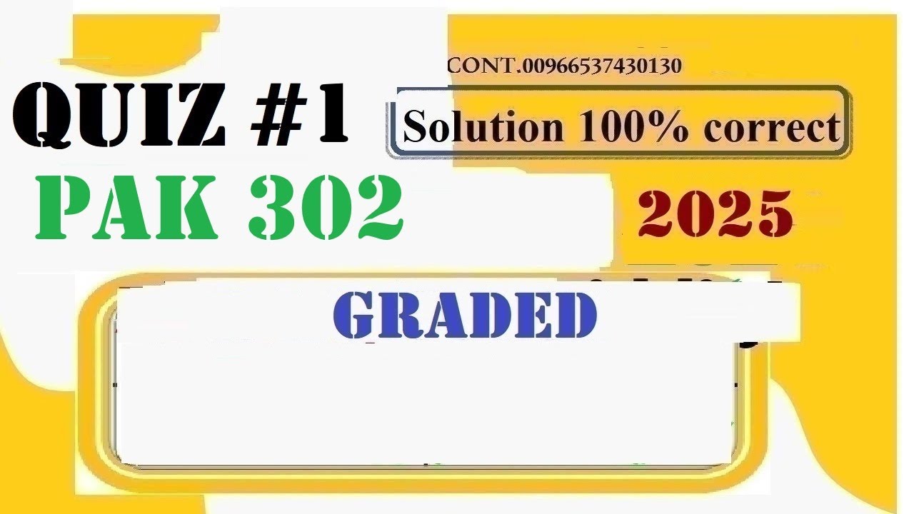 pak 302 quiz 1 solution fall 2025