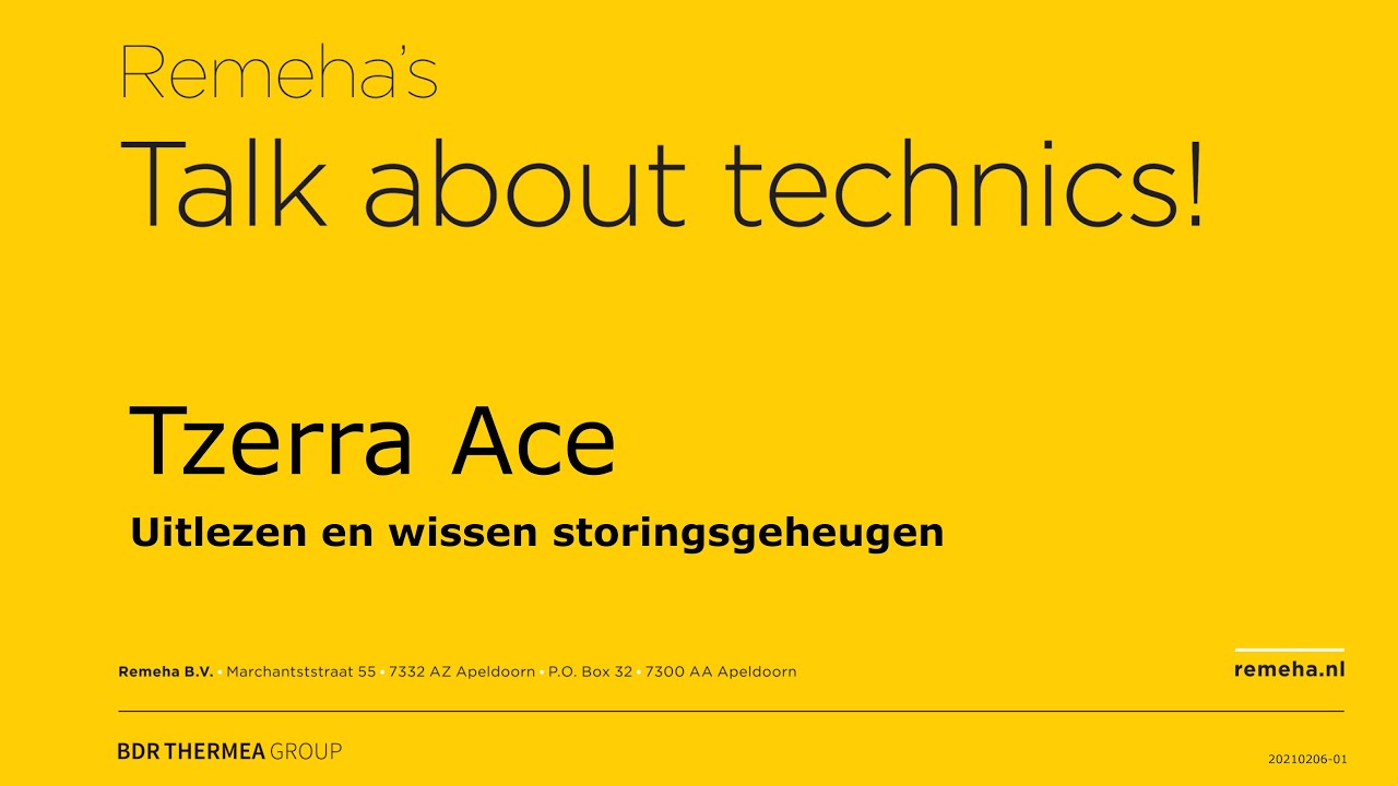 Remeha  Tzerra Ace - Resetten van de volgende servicemelding
