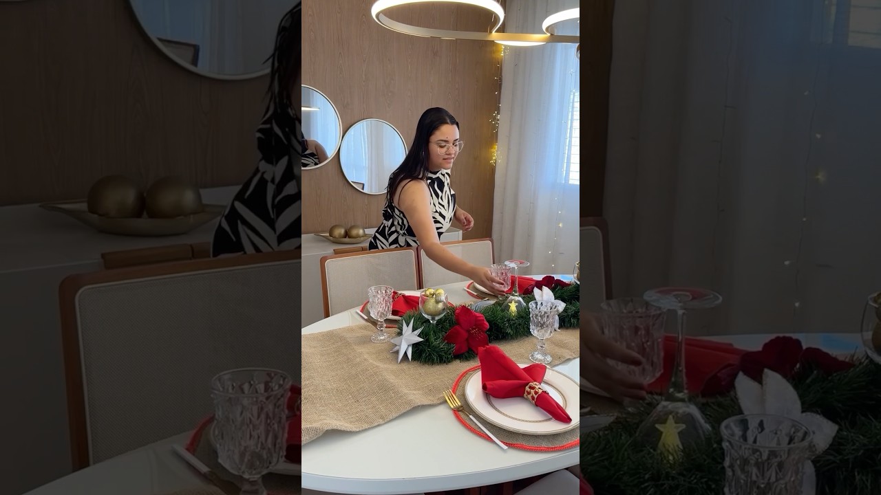 Inspiração de mesa posta natalina 