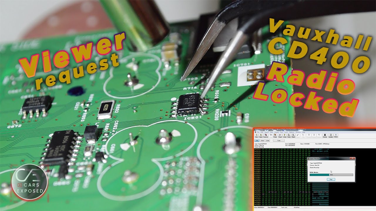 Vauxhall Astra CD400 Locked | 24C128 Eeprom Vin Change using Xprog