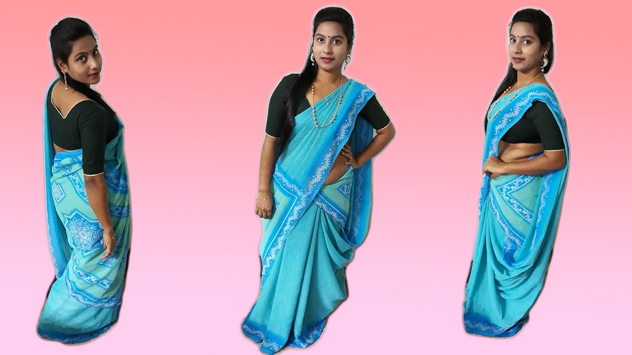 How to wear a Chiffon Saree perfectly. Saree Wearing Tutorial.