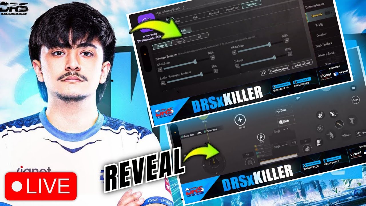 UPDATE 3.8 | DRS KILLER YT SENSITIVITY  | YT LAYOUT CODE  KILLERYT SENSITIVITY CODE | PUBGM | BGMI