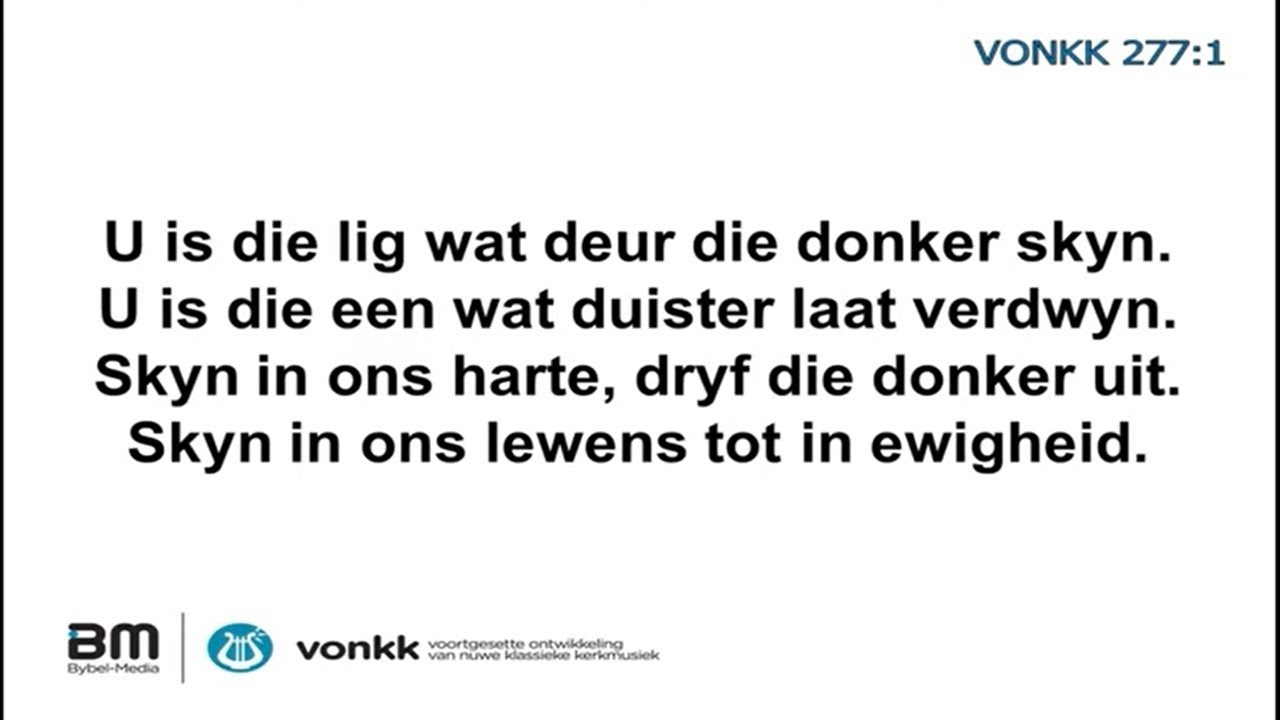 Vonkk 277 - U is die lig wat deur die donker skyn