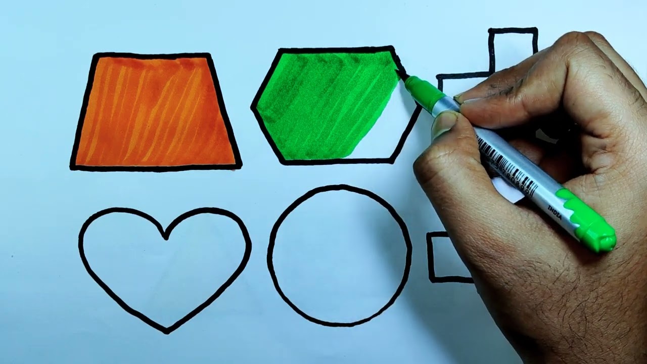 Learn Shapes, Colors for Kids & Toddlers 2d shapes colors for toddlers, trapezoid hexagon cross 