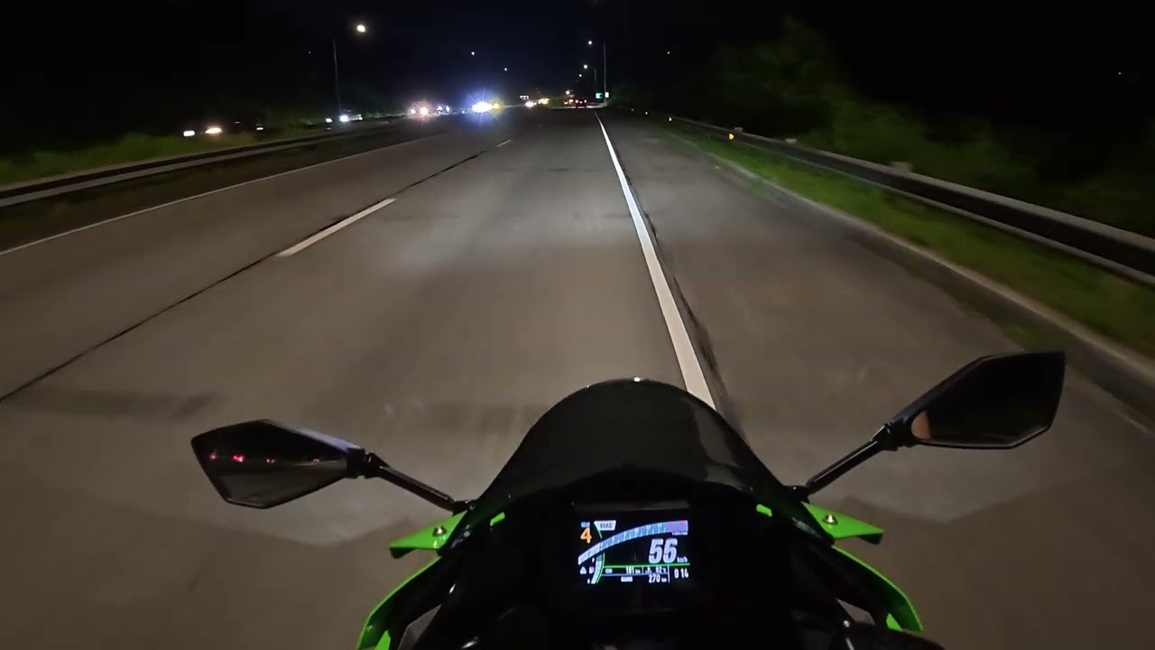 2026 Kawasaki ZX4RR | Burnout CNC Carbon TITANIUM Exhaust | Night Ride (Pure sound no music)
