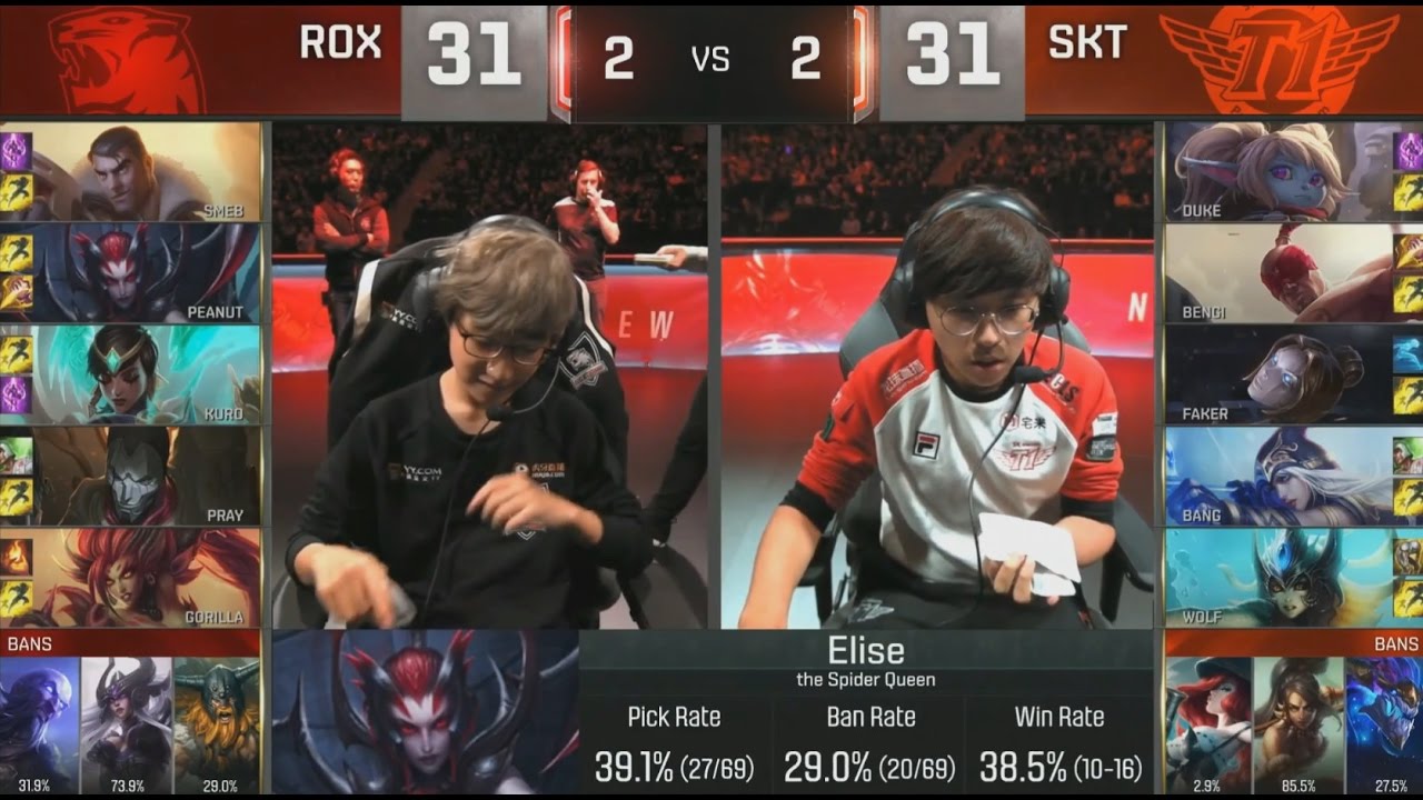 ROX (Peanut Elise) VS SKT (Bengi Lee Sin) Game 5 Highlights - S6 World Championship Semifinals