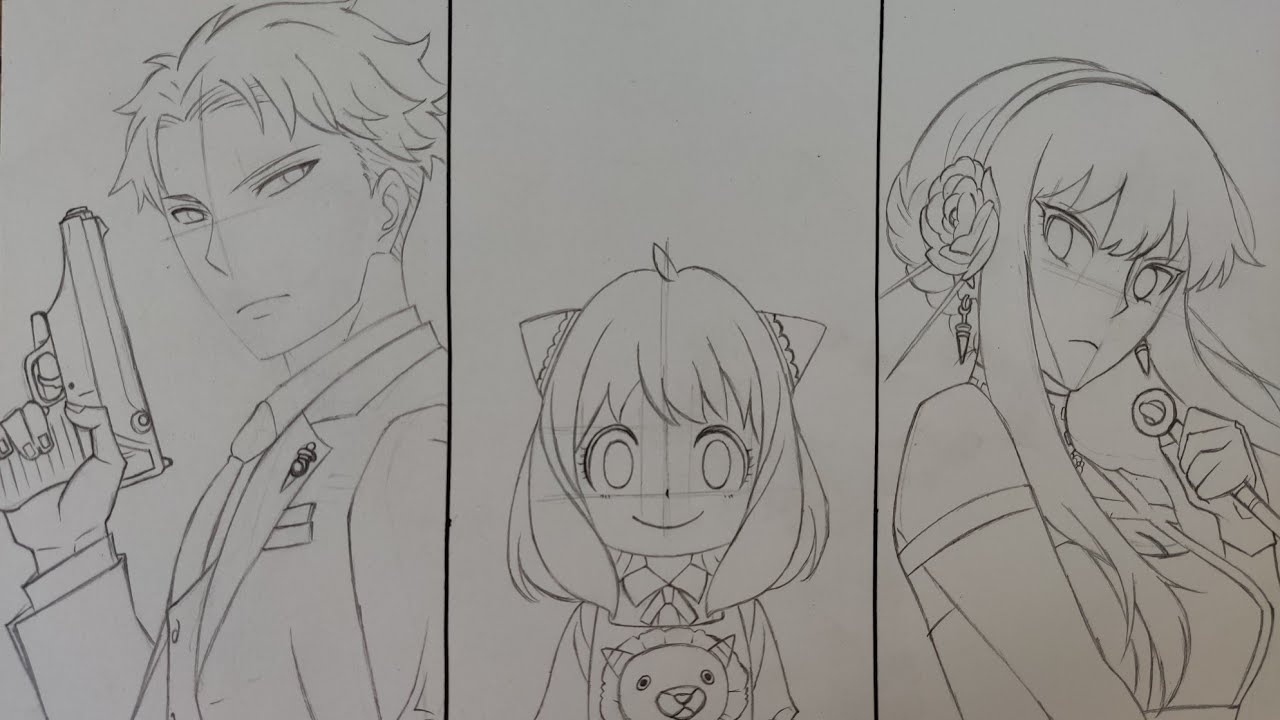 [ How to Draw  Loid , Anya , Yor Forger | Spy x Family (Step by Step) Tutorial ]