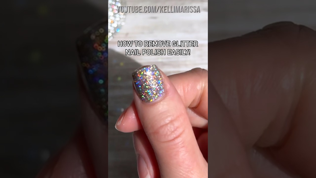 😮 this trick makes glitter nail polish removal SO EASY 🤯  #nailpolish #nailpolishhack