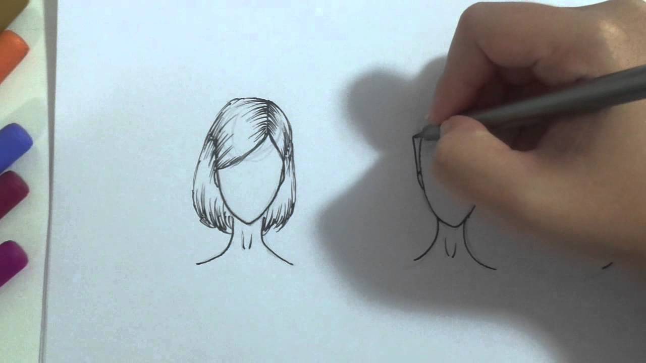 TUTORIAL Como Desenhar Cabelo Curto (3 tipos)
