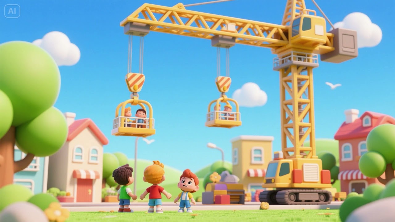 The Giant Crane Lifts and Lifts! 🏗️🚧 | Nursery Rhymes & Kids Songs