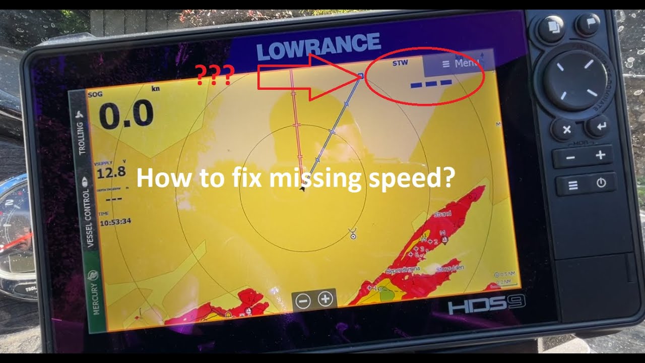 Lowrance - how to fix missing speed?