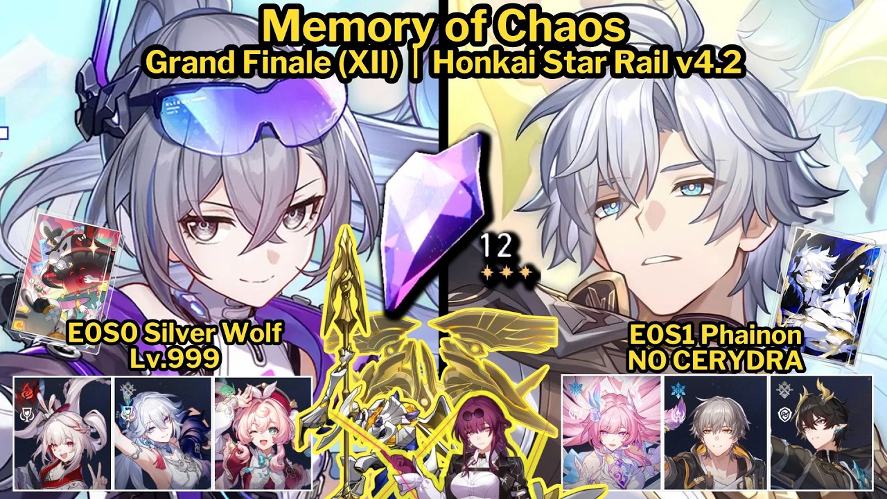 MoC 4.2 Stage 12 E0S0 Silver Wolf LV.999 and E0S1 Phainon No Cerydra | Honkai Star Rail v4.1