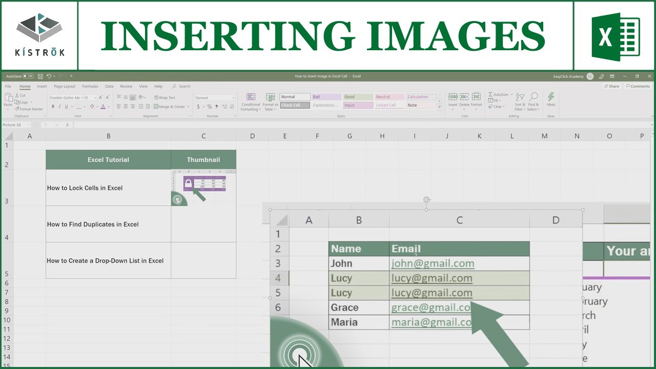 Insert Images in Excel