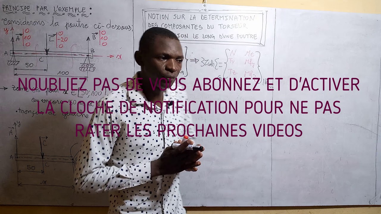 Comment déterminer les composantes du torseur de cohésion le long d'une poutre: Tronçon de gauche