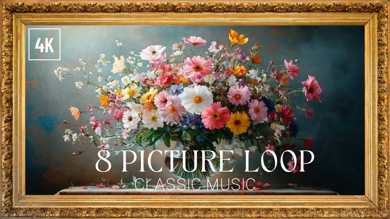 Beauty of Flowers: Floral frame tv art 4k with music | tv screensaver | Live tv wallpaper