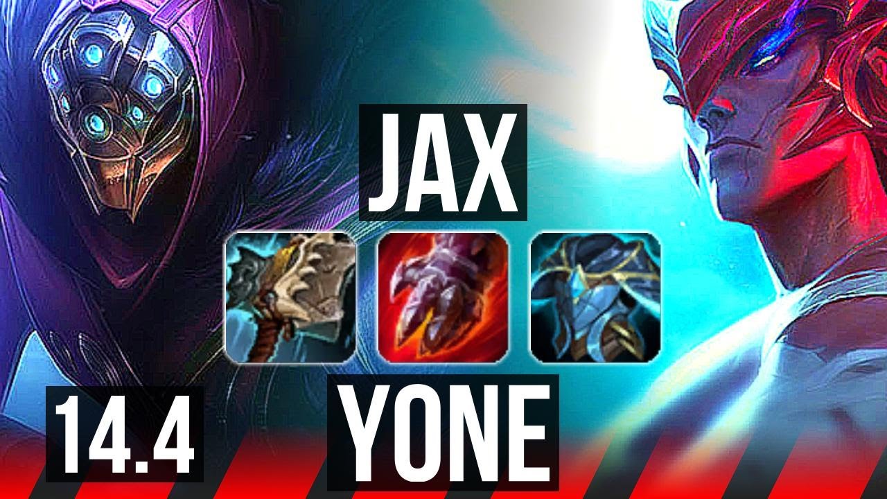 JAX vs YONE (TOP) | Rank 10 Jax | JP Master | 14.4