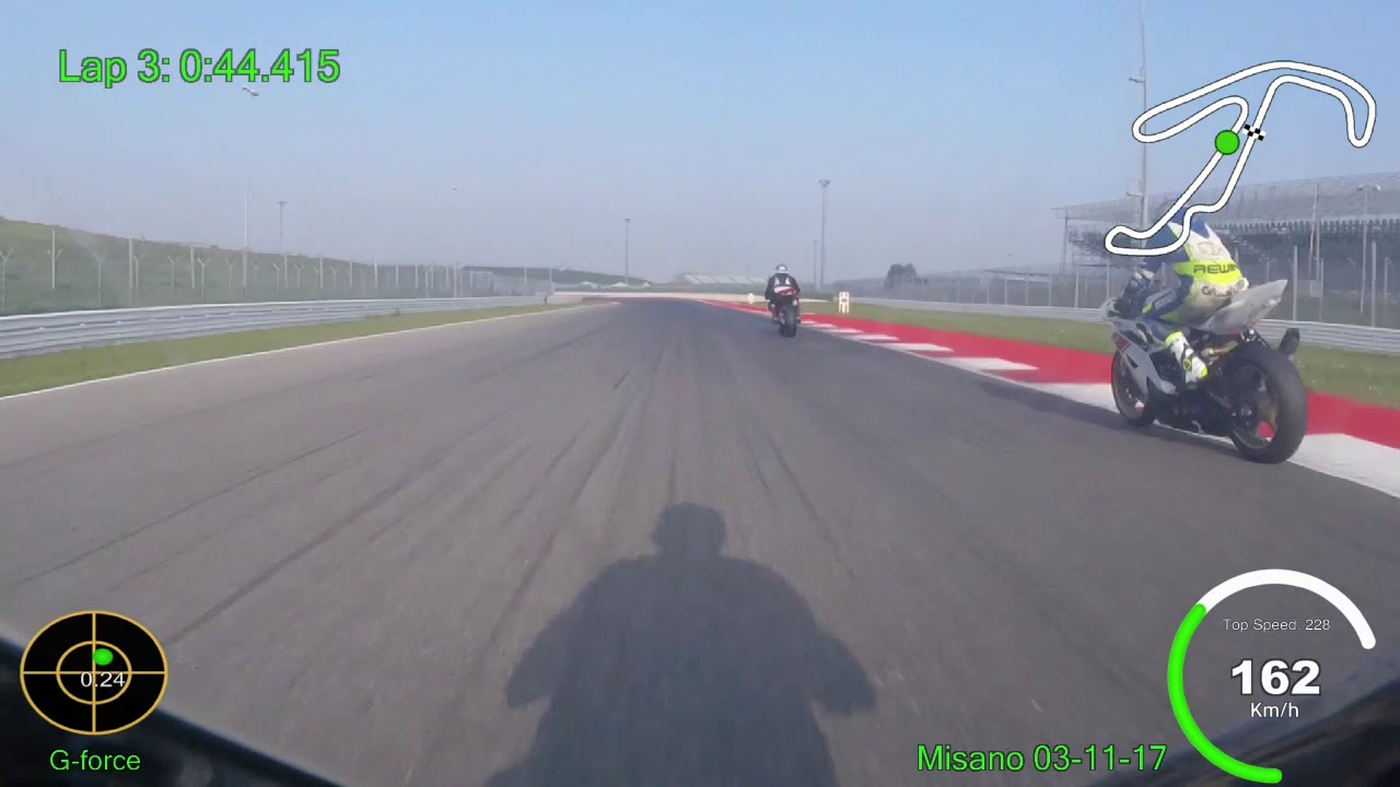 Giro a Misano Ducati 1098 Yamaha R1 on board