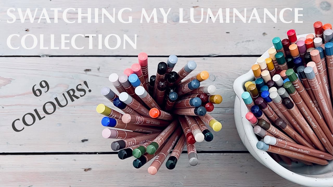 Swatching all of the Caran d'Ache LUMINANCE Pencils I own ❂ 69 colours