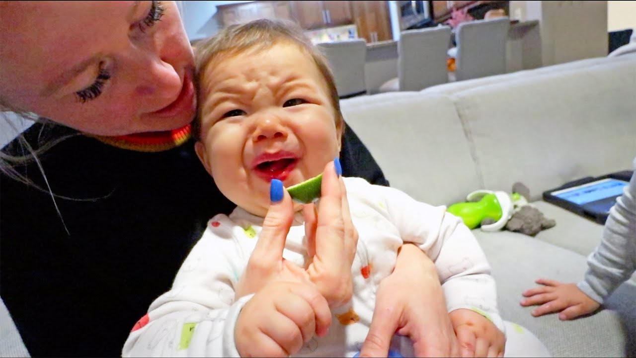 Baby Tastes Sour Lemon First Time!