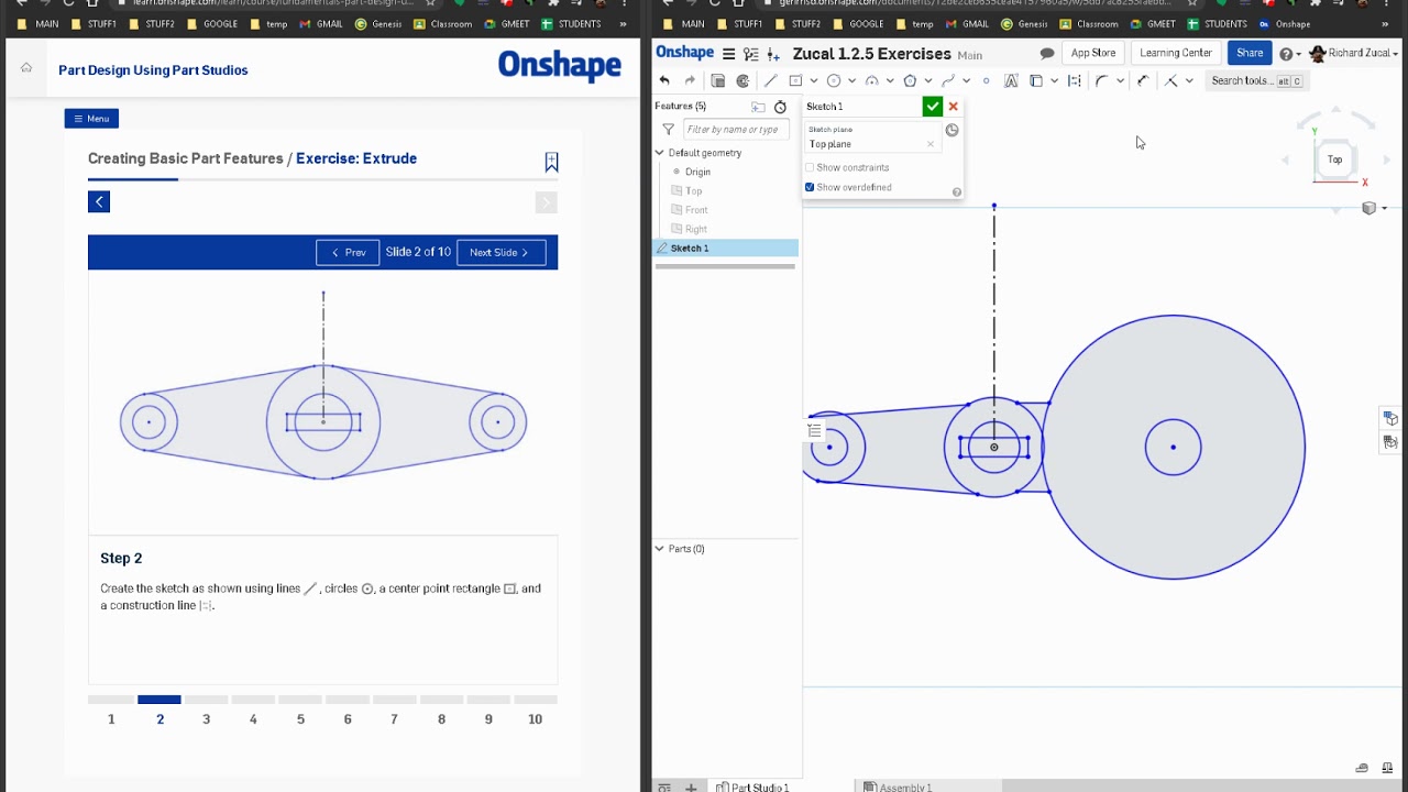 Onshape: Exercise - Extrude (from PDUPS)