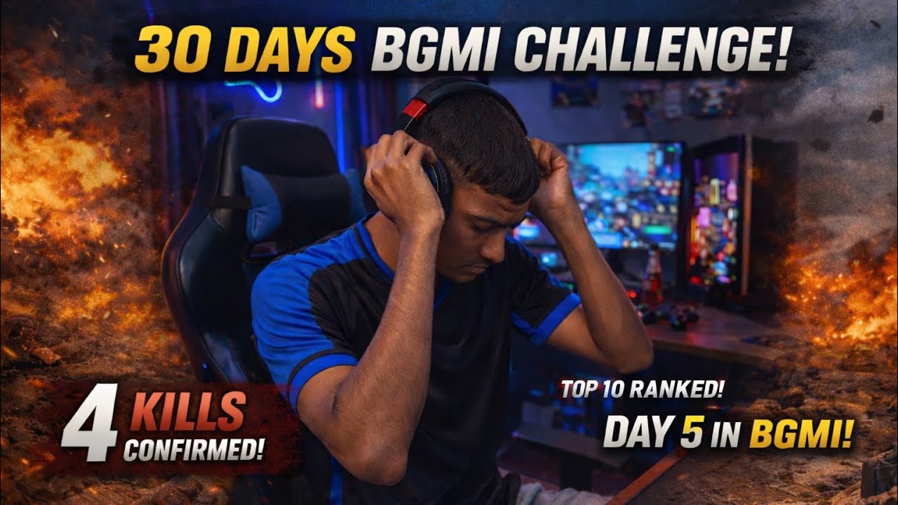 Day 5 Mein Tabahi! 😈 Rank #10 With 4 Brutal Kills | 30 Days BGMI Challenge 