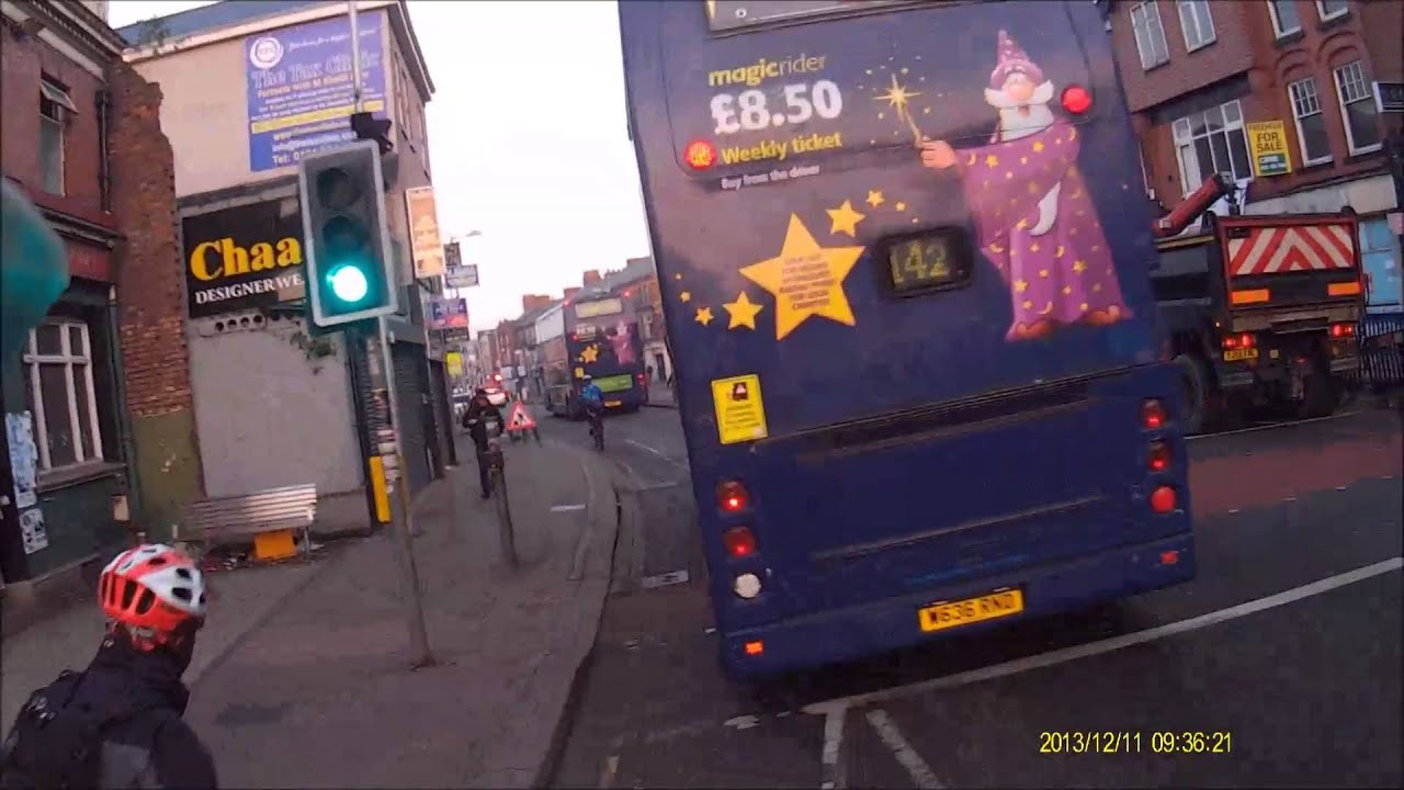Stagecoach Group Plc Bus Swerves into Cyclists Path @stagecoachgroup