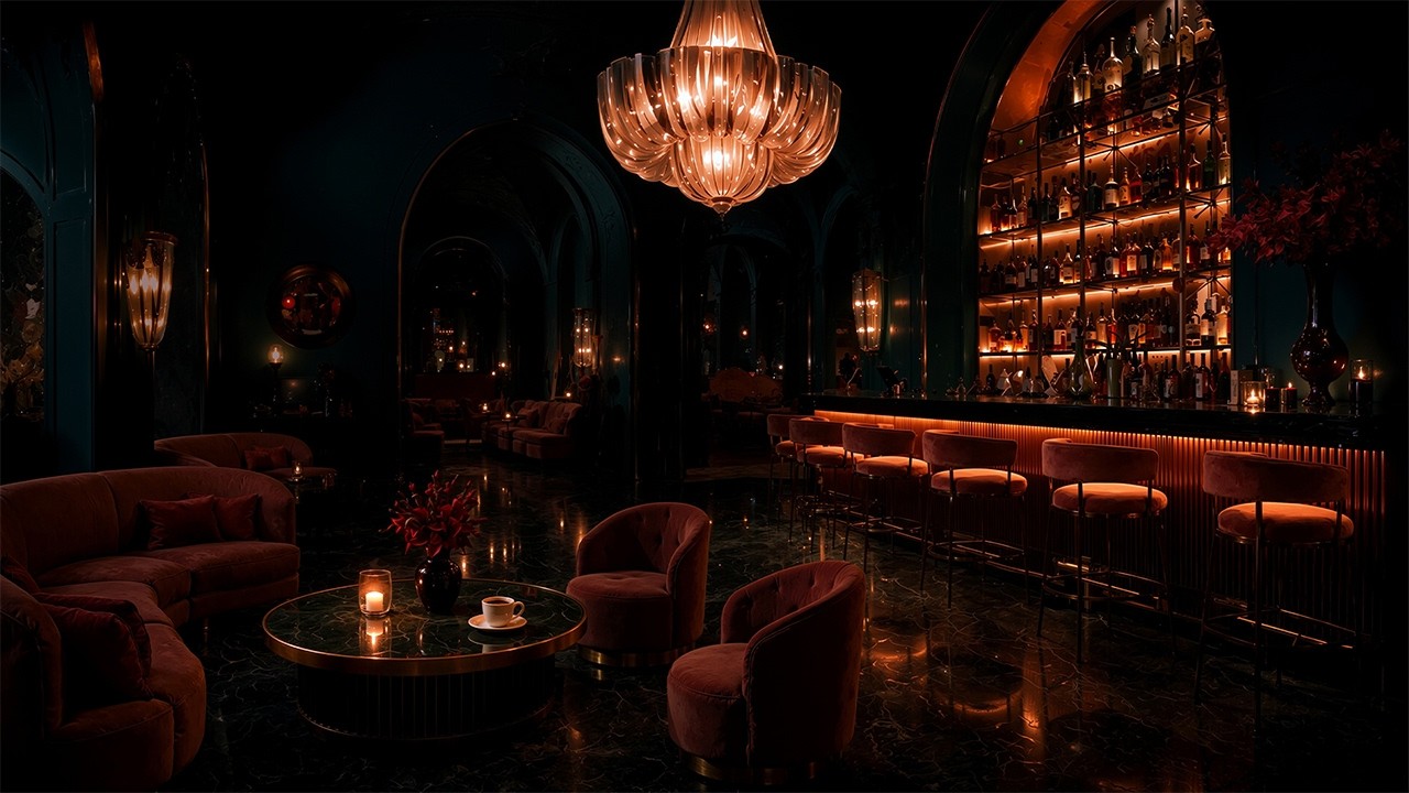 cozy 1940s jazz lounge ambience on a rainy night | relaxing classic jazz & rain sounds