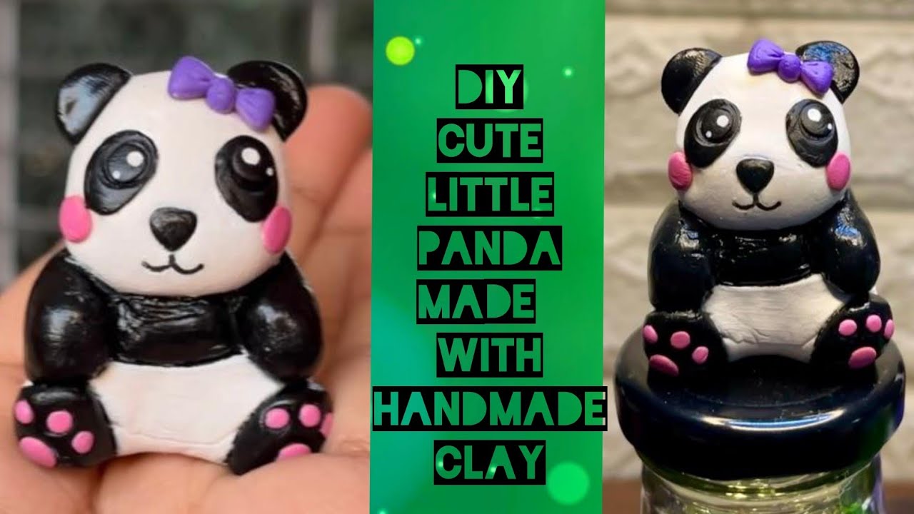 DIY Panda 🐼 #shorts #ytvideo #youtubevideo #clayart #diy #handmade #satisfyingvideo #diyclay #viral 