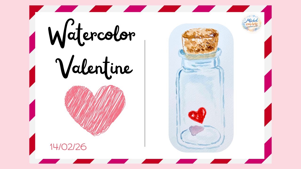 Watercolor VALENTINE´S DAY | Acuarela de San Valentín | principiantes