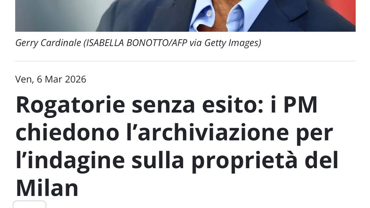 INDAGINE ARCHIVIATA E COME AL SOLITO BISOGNA DESTABILIZZARE IL MILAN 🔴⚫💣🔥💥😡😡😡