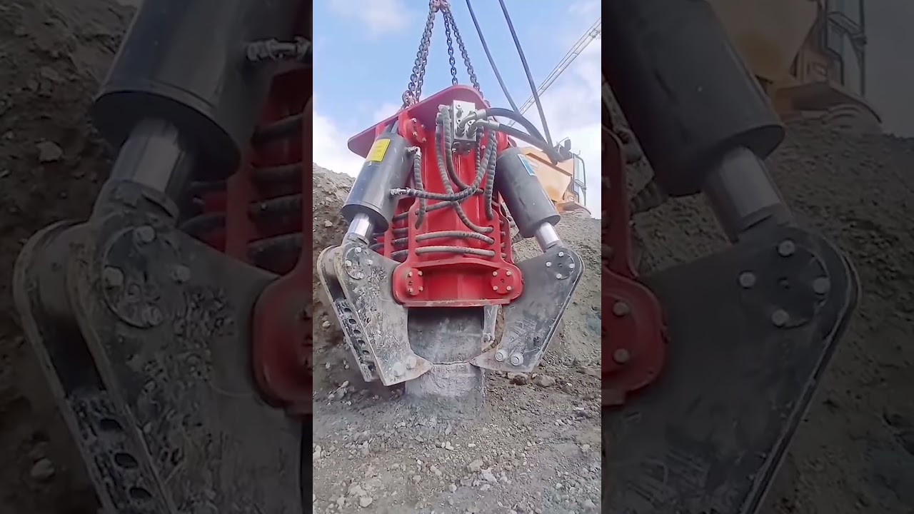 Reinforced Concrete Pile Rebar Exposure Using Hydraulic Crushers