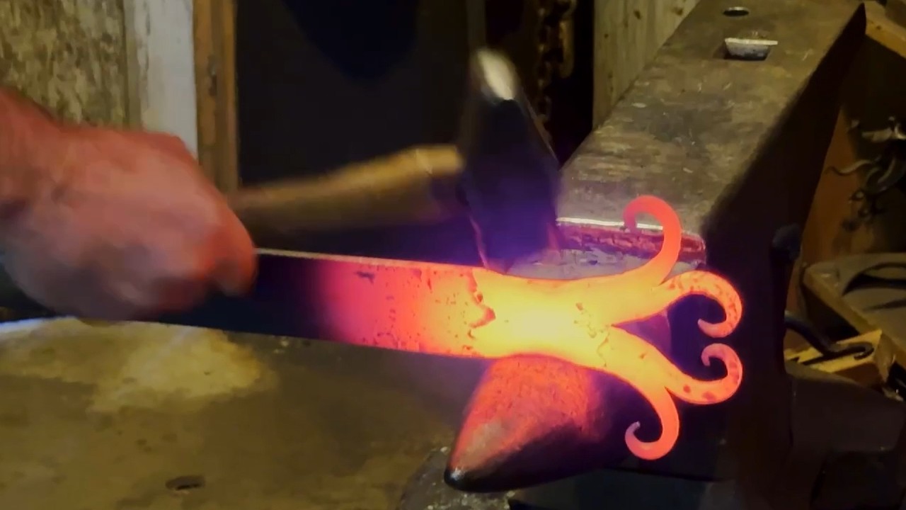 Blacksmith Forging Demos 1- Scroll Fire Poker, Stainer Spoon, Ornamental Split Scroll Plant Hanger
