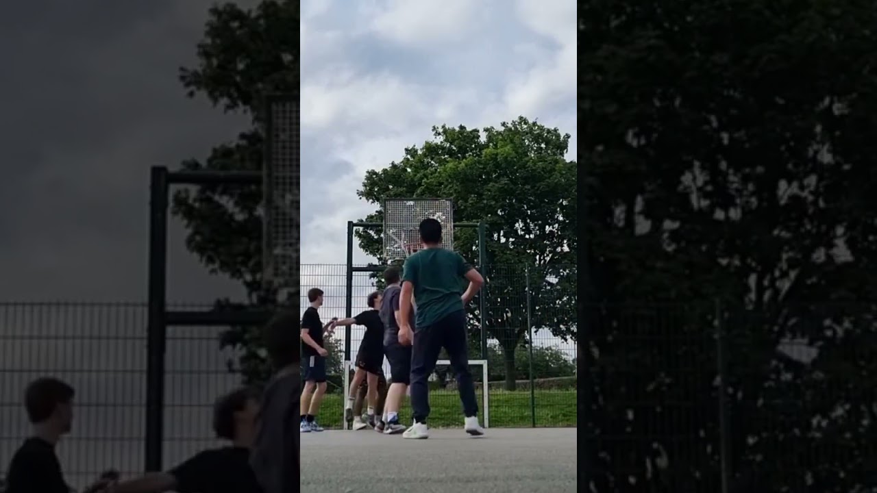too strong 💪, box out and chuck it up - Delraj Singh #streetball #huddersfield #basketball