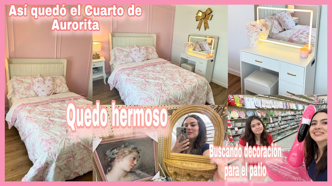 Así quedó el cuarto de Aurorita 🌸 Me sorprendió lo bonito que se ve. Fuimos a la tienda juntas