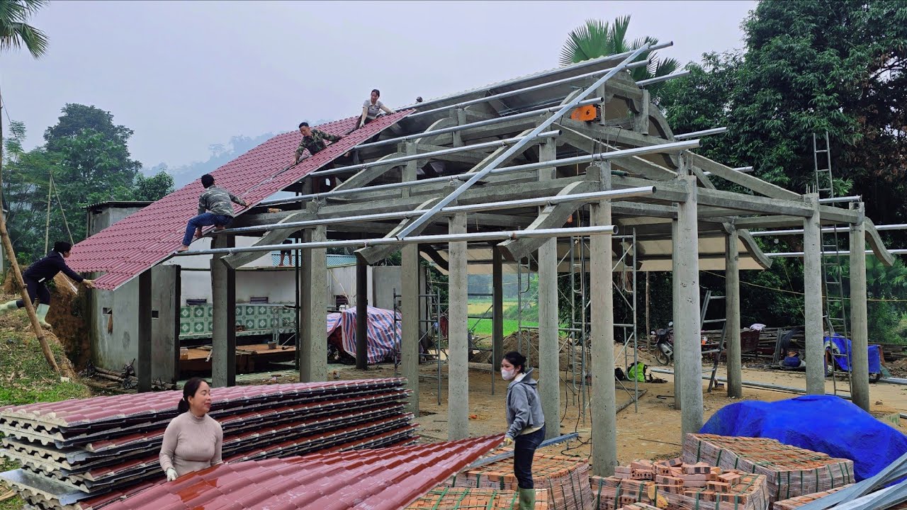 complete the roof for the giant house
