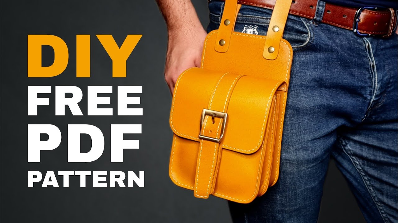 Free Pattern⭕️Leather Belt Pouch✌️tutorial⭕️آموزش و الگوی رایگان کیف کمری