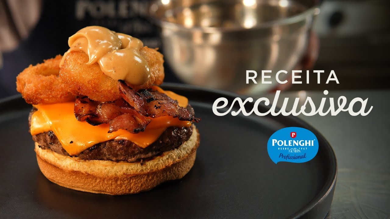 Receita exclusiva de molho Funghi para hambúrguer com Queijo Cheddar Premium Polenghi Profissional