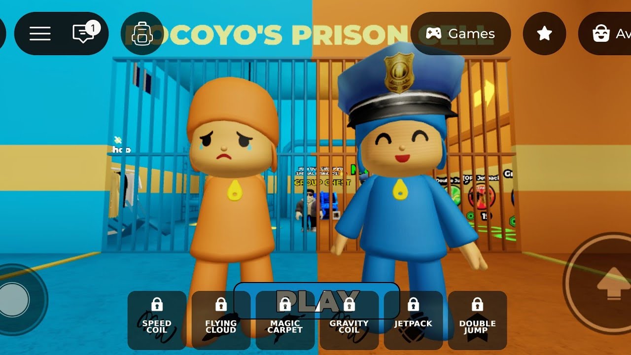 Today I play Pocoyo PRISON vs police prison obbyyyyy #roblox #obby 